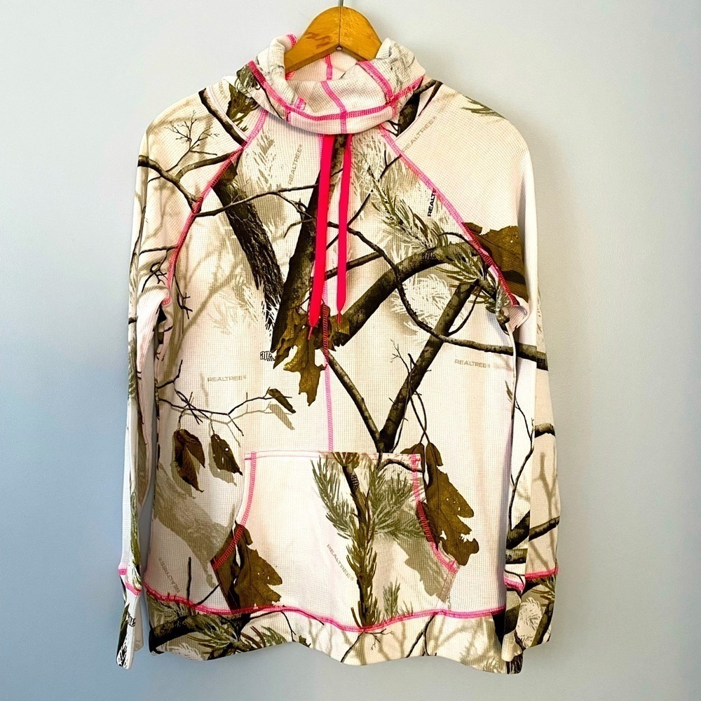 Northcrest Realtree Sz Women's Small Long Sleeve Camo Funnel Neck Thermal Shirt
